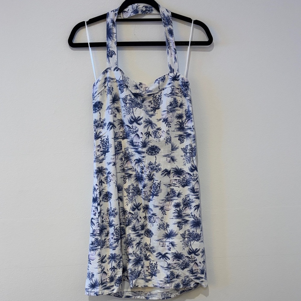 Abercrombie & Fitch White Dress with Blue Floral Print